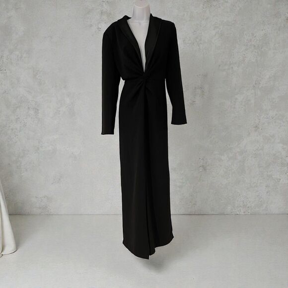 Lauren Ralph Lauren Tuxedo Style Column Gown Size 10 - Picture 4 of 12